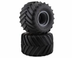 JCONCEPTS Renegades Pre-Mounted All Terrain Monster Truck Tires (Silver) (2) (Yellow)