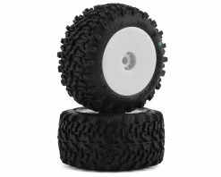 JCONCEPTS Mini-B/Mini-T 2.0 Scorpios Pre-Mounted Rear Tires (White) (2) (Green)