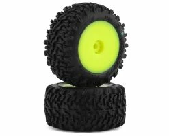 JCONCEPTS Mini-B/Mini-T 2.0 Scorpios Pre-Mounted Rear Tires (Yellow) (2) (Green)