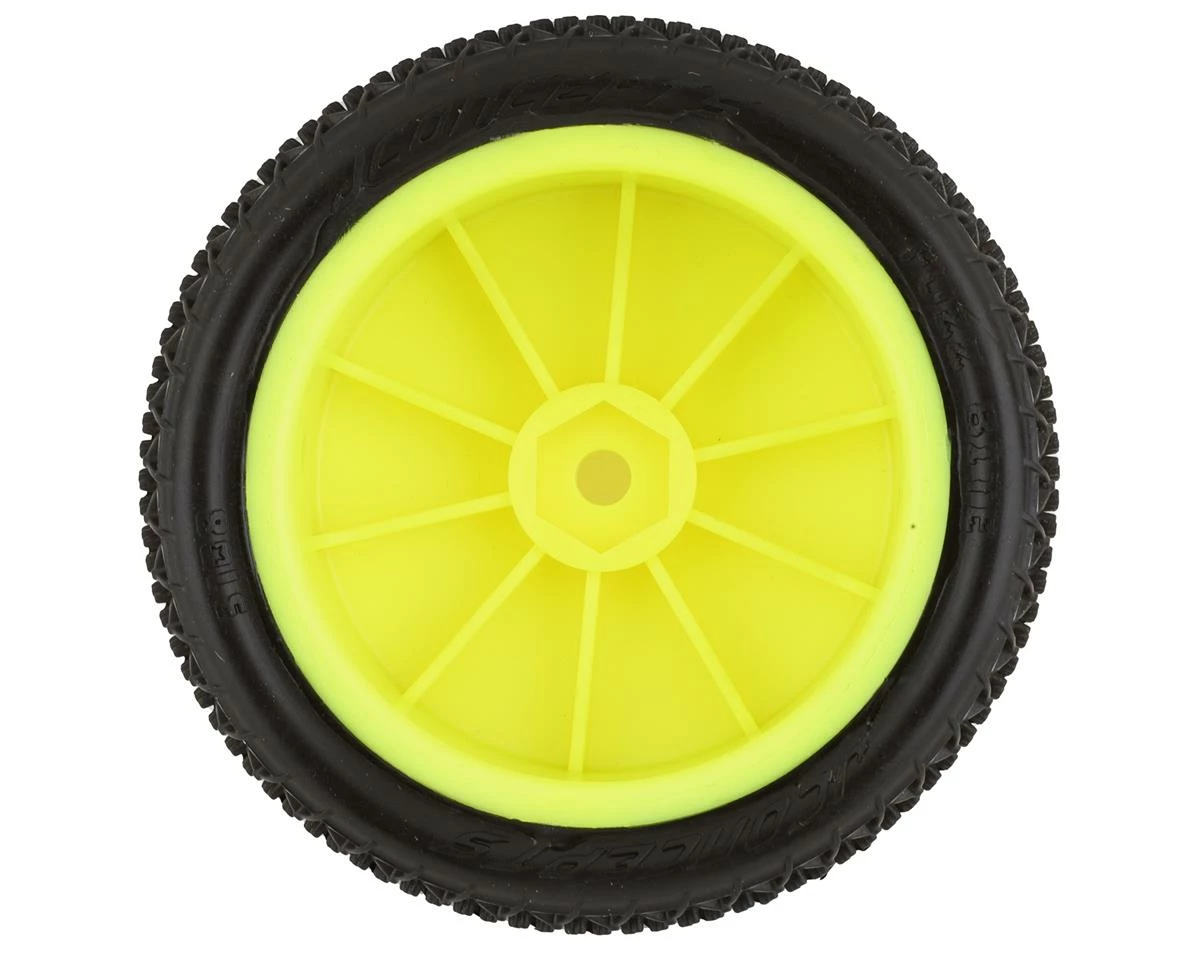 JCONCEPTS Fuzz Bite LP 2.2" Pre-Mounted 4WD Front Buggy Tire (Yellow) (2) (Pink) W/12mm Hex - Image 2