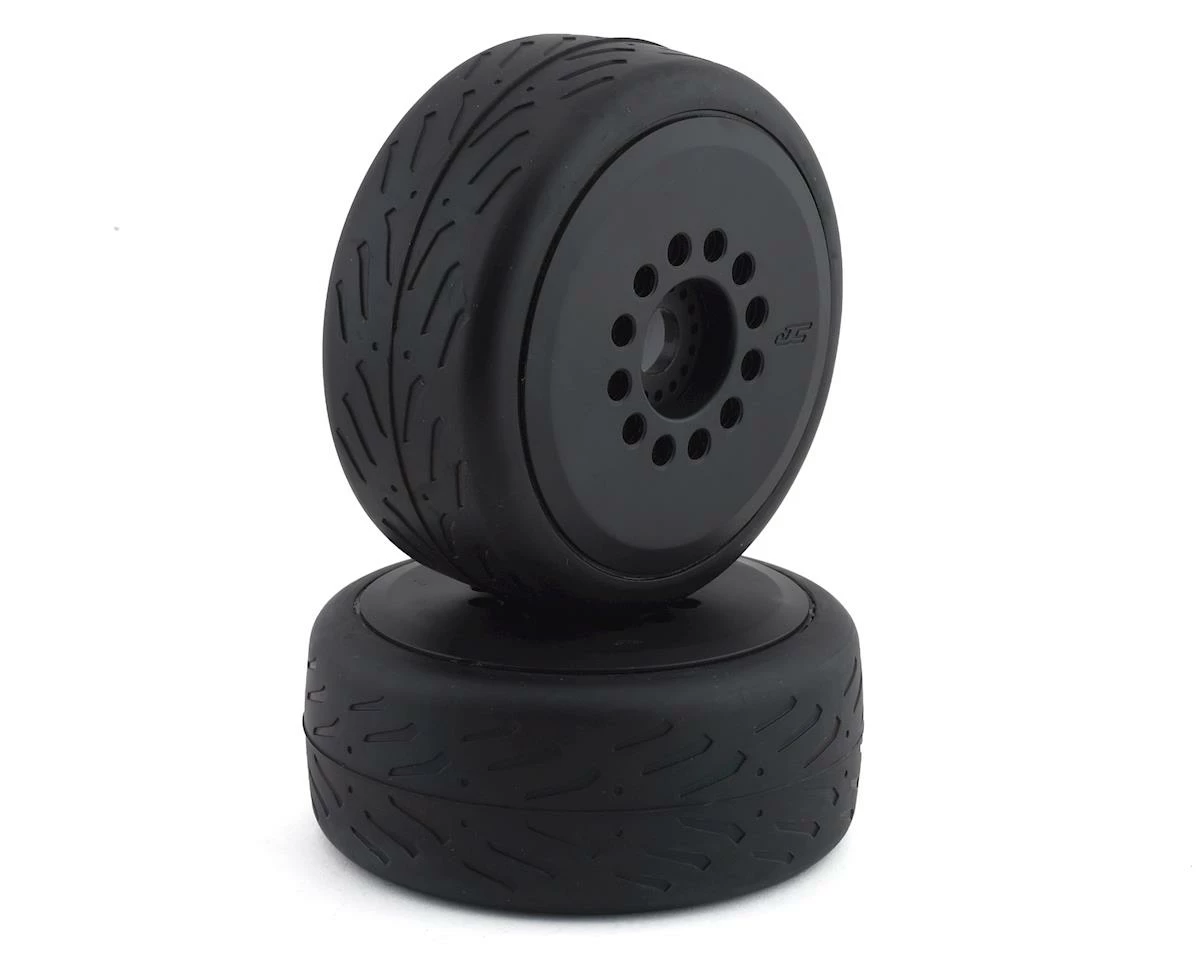 JCONCEPTS Speed Claw Belted Tire Pre-Mounted W/Cheetah Speed-Run Wheel (Black) (2)