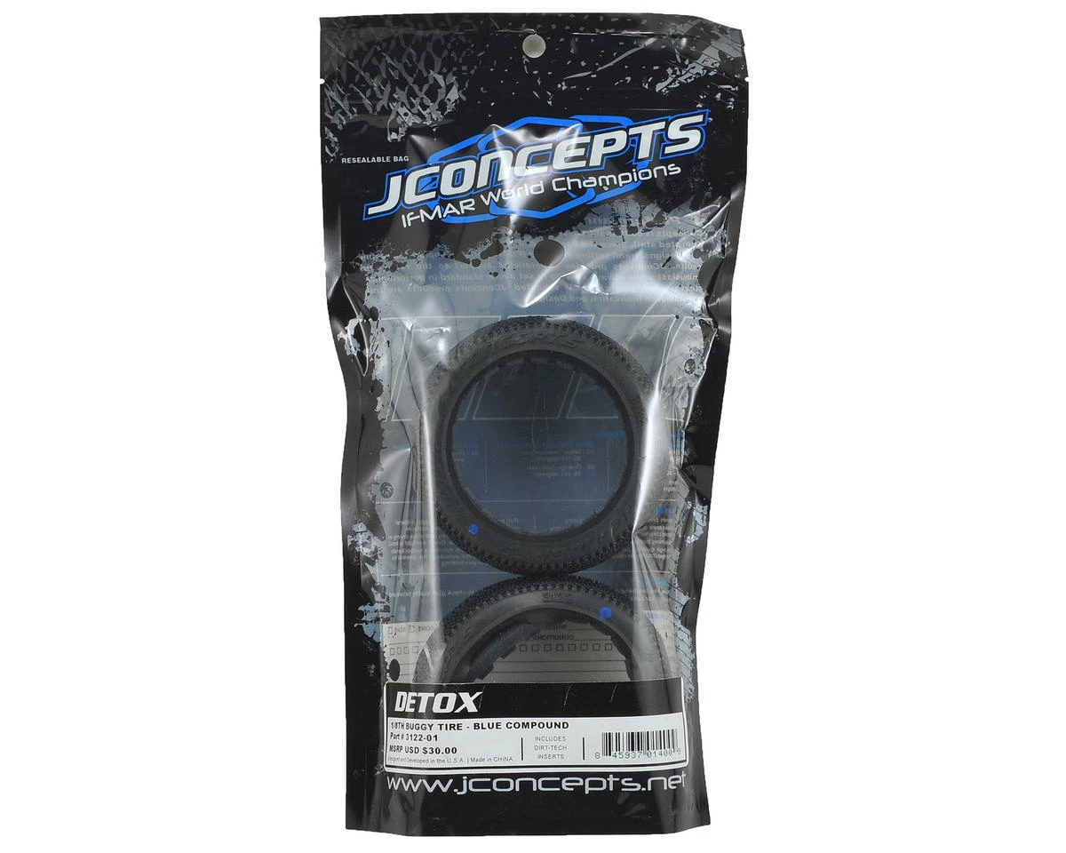 JCONCEPTS Detox 1/8 Buggy Tires (2) (Blue) - Image 2