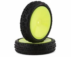 JCONCEPTS Swaggers 2.2" Pre-Mounted 2WD Front Buggy Carpet Tires (Yellow) (2) (Pink) W/12mm Hex