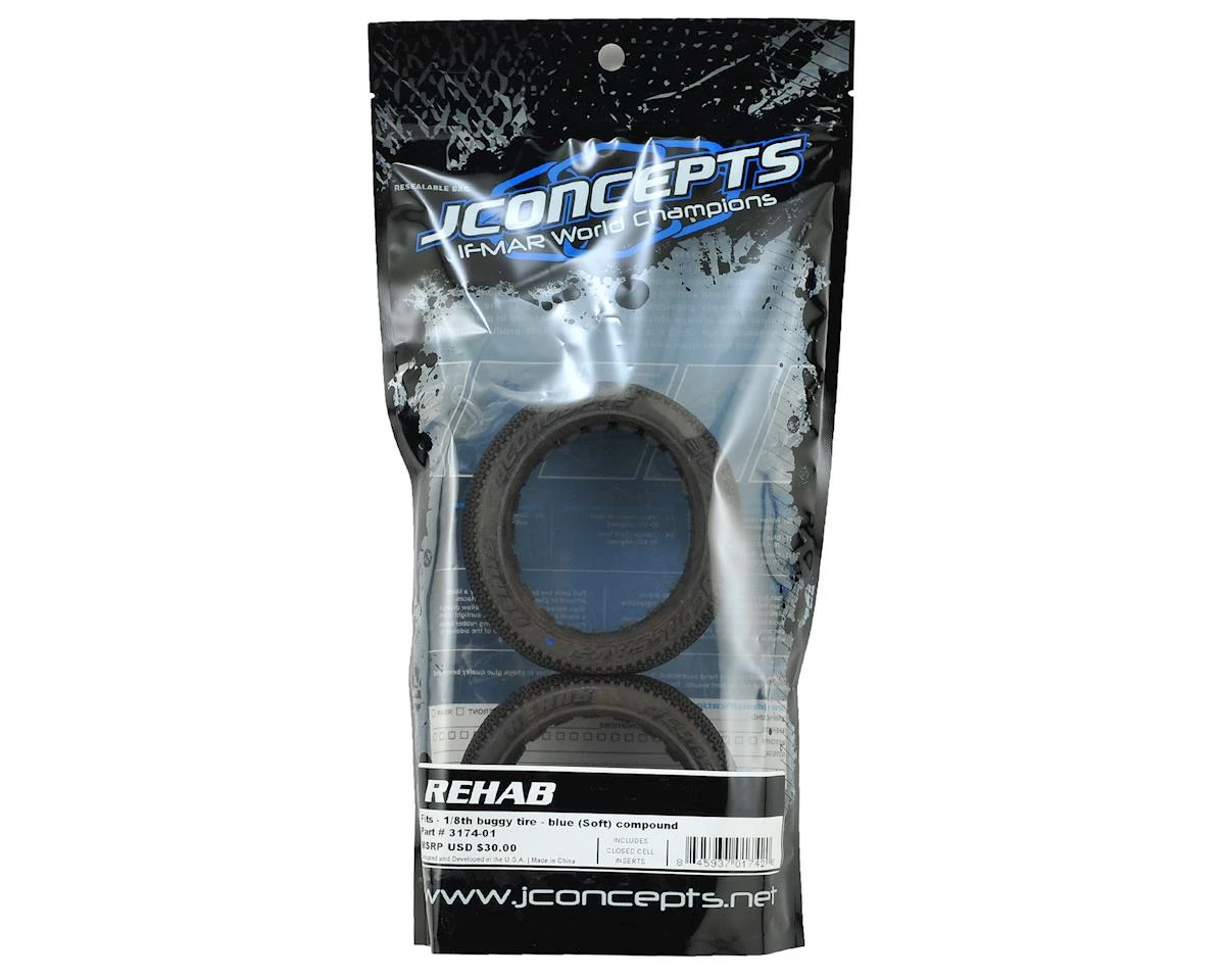 JCONCEPTS Rehab 1/8th Buggy Tires (2) (Blue) - Image 2