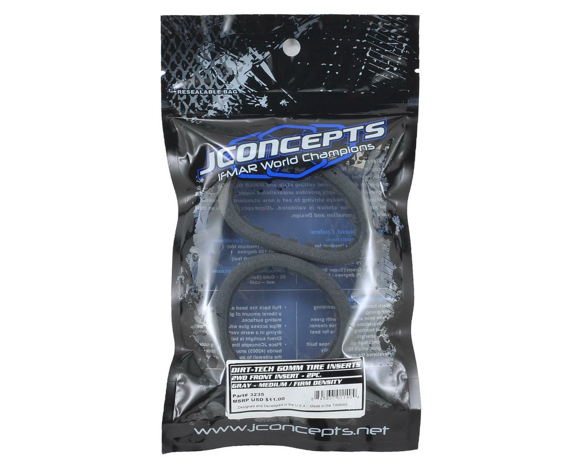 JCONCEPTS "Dirt-Tech" 60mm 1/10 2WD Front Buggy Closed Cell Tire Insert (2) - Image 2