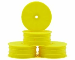 JCONCEPTS 12mm Hex Mono 2.2 Hex Front Wheels (4) (TLR 22 5.0) (Yellow)