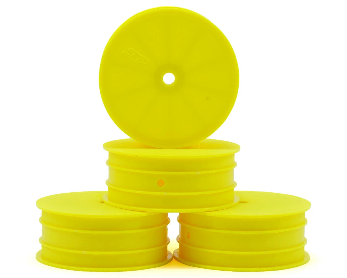 JCONCEPTS 12mm Hex Mono 2.2 Hex Front Wheels (4) (TLR 22 5.0) (Yellow)