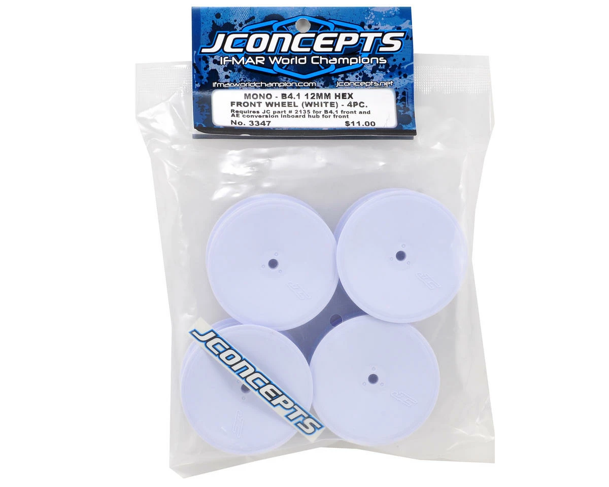 JCONCEPTS 12mm Hex Mono 2.2 Front Wheels (4) (B6/B5/RB6) (White) - Image 2