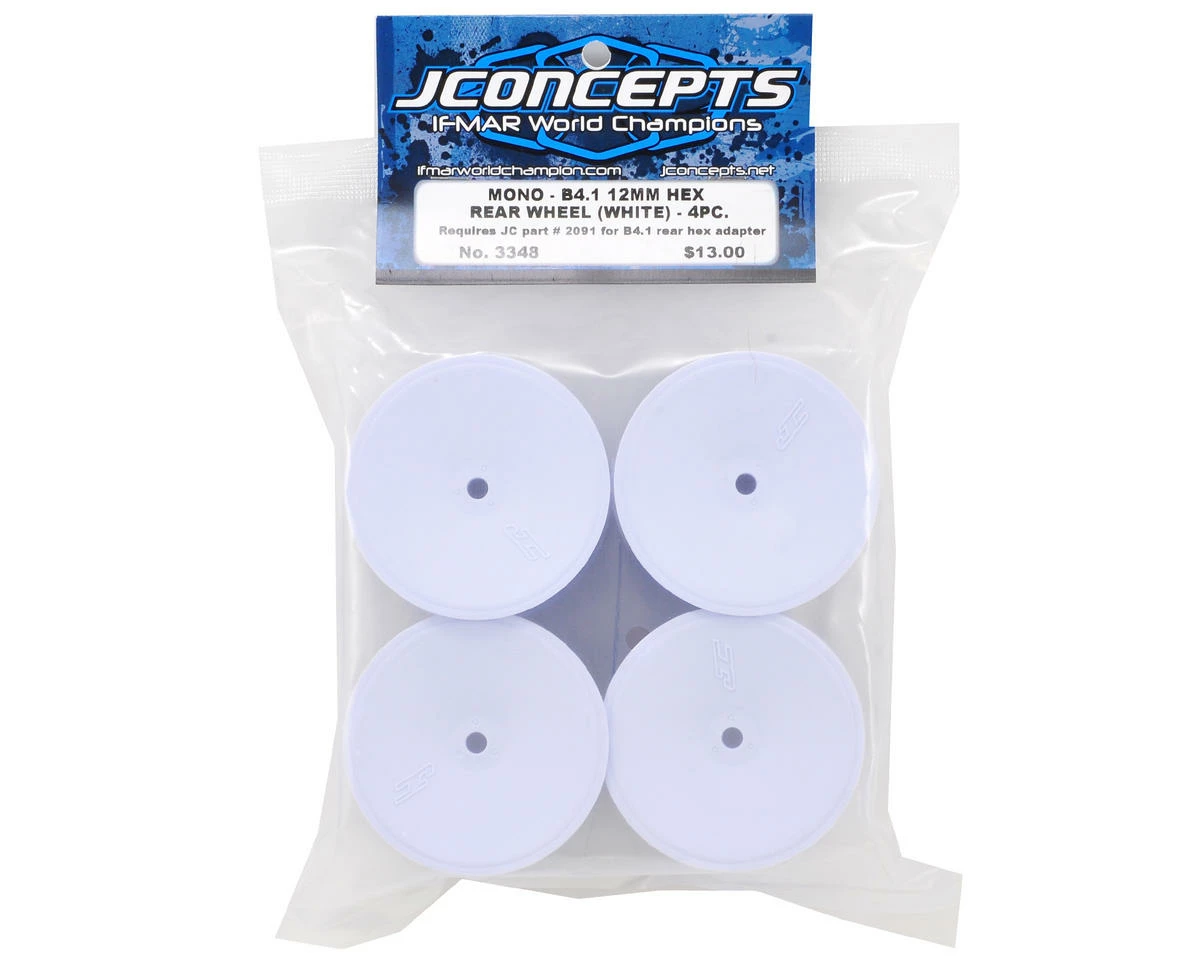 JCONCEPTS 12mm Hex Mono 2.2 Rear Wheels (4) (B6/B74/RB6) (White) - Image 2