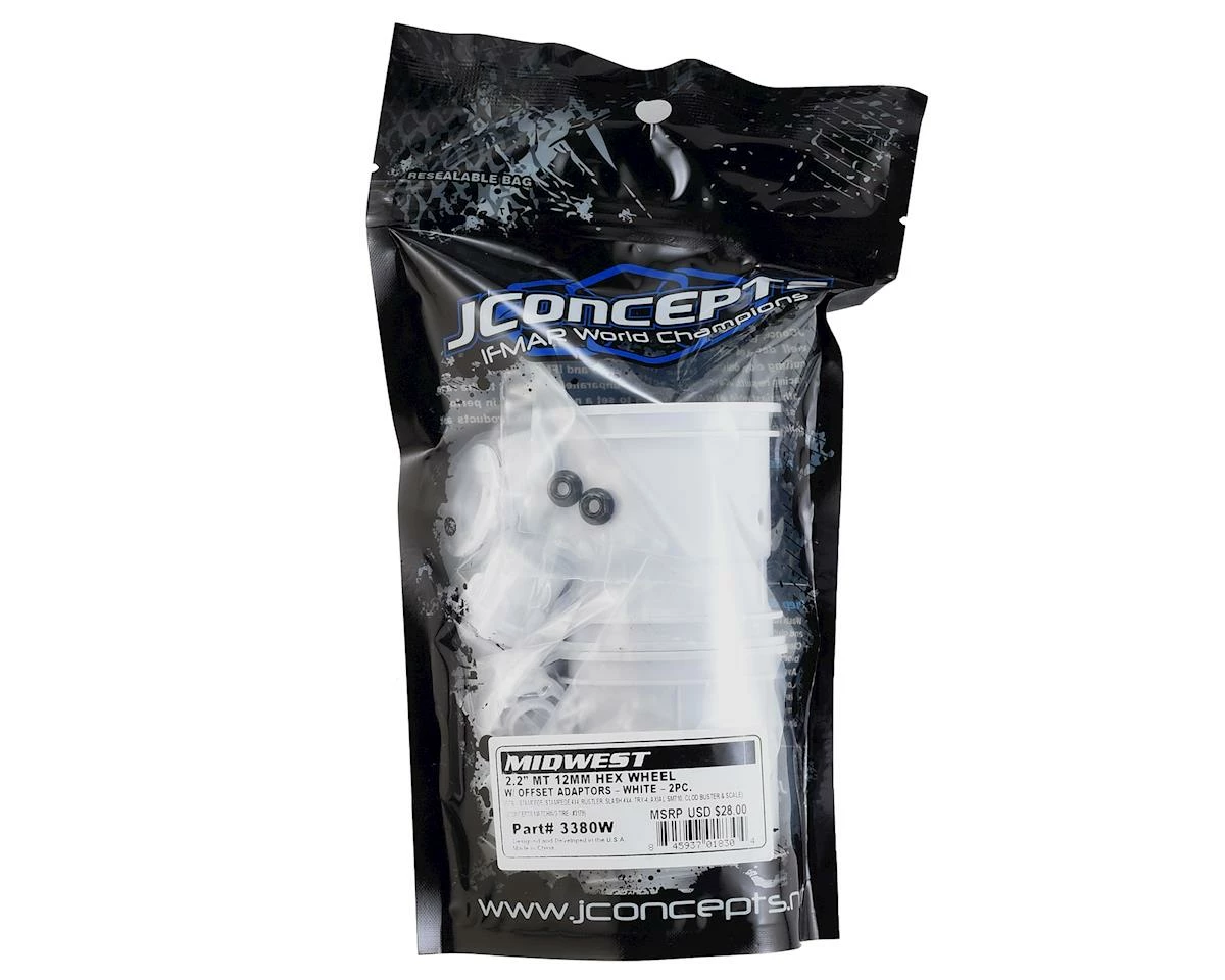 JCONCEPTS Midwest 2.2" Monster Truck Wheel (2) (White) 12mm Hex - Image 4