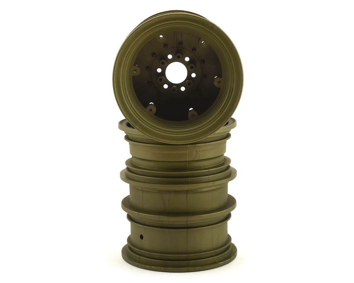JCONCEPTS Krimson Dually 2.6" Dual Truck Wheels (Olive/Gold) (2) W/Adaptors & Covers