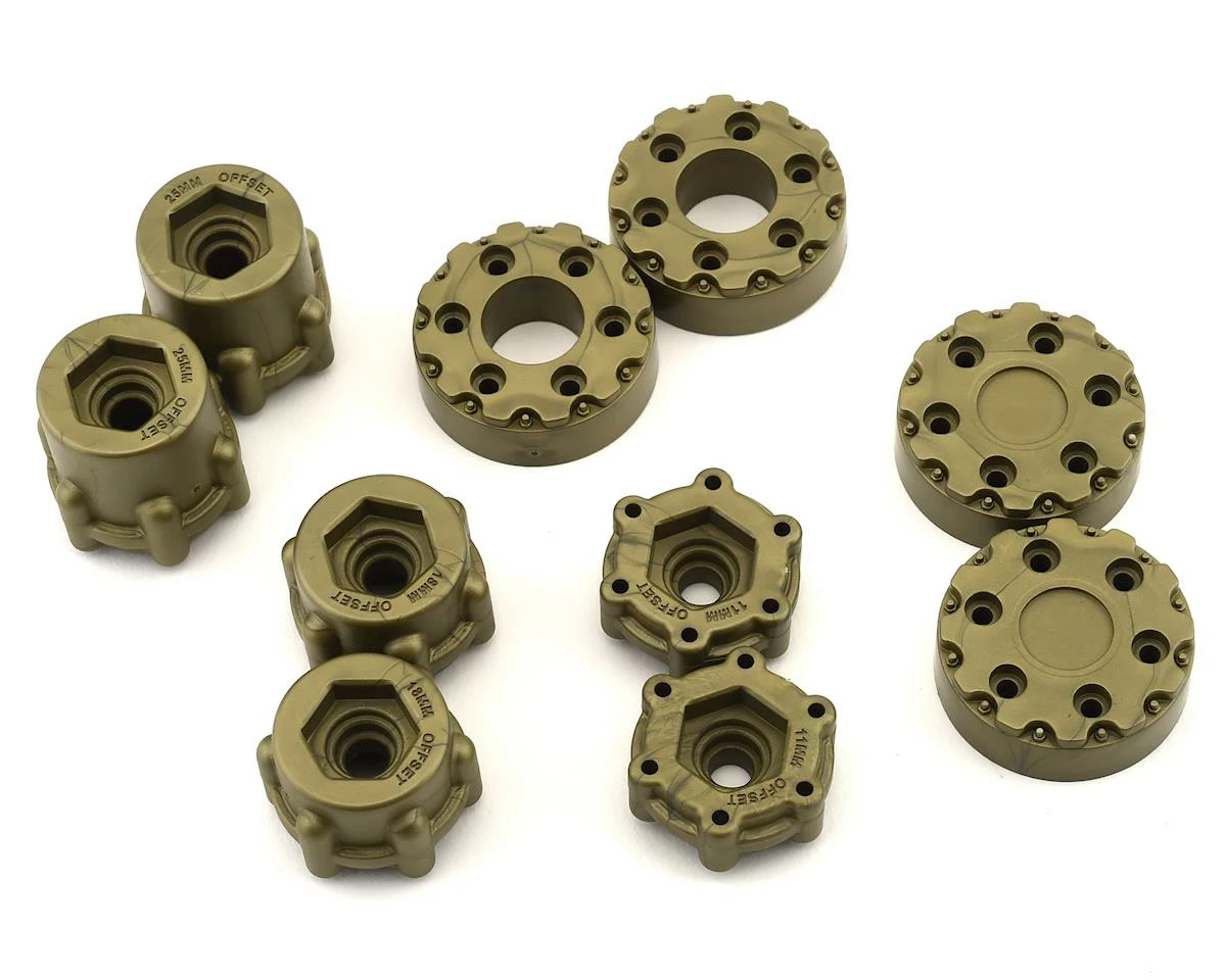 JCONCEPTS Krimson Dually 2.6" Dual Truck Wheels (Olive/Gold) (2) W/Adaptors & Covers - Image 3