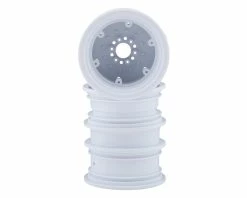 JCONCEPTS Krimson Dually 2.6" Dual Truck Wheels W/Adaptors & Covers (White) (2)