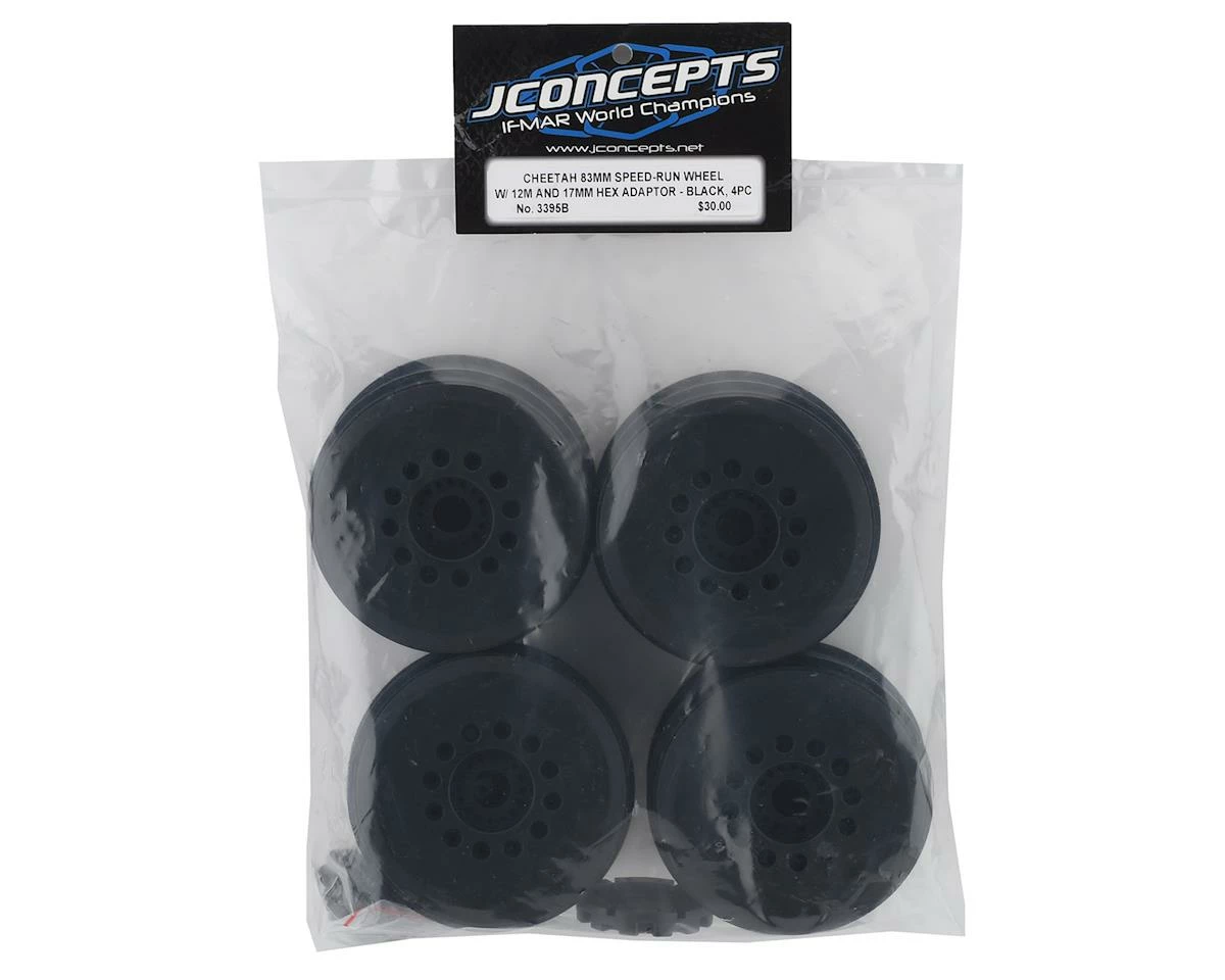 JCONCEPTS Cheetah 83mm Speed-Run Wheel W/Removable Hex (Black) (4) - Image 4