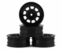 JCONCEPTS 9 Shot 2.2 Dirt Oval Front Wheels (Black) (4) (B6.1/XB2/RB7/YZ2) W/12mm Hex