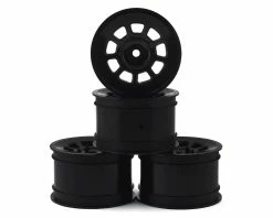 JCONCEPTS 9 Shot 2.2 Dirt Oval Rear Wheels (Black) (4) (B6.1/XB2/RB7/YZ2) W/12mm Hex