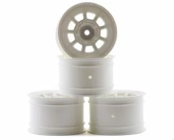 JCONCEPTS 9 Shot 2.2 Dirt Oval Rear Wheels (White) (4) (B6.1/XB2/RB7/YZ2) W/12mm Hex