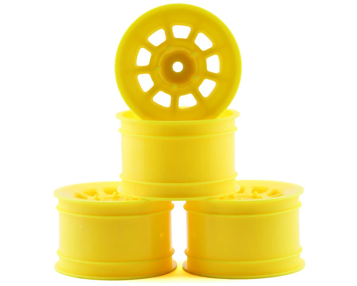 JCONCEPTS 9 Shot 2.2 Dirt Oval Rear Wheels (Yellow) (4) (B6.1/XB2/RB7/YZ2) W/12mm Hex