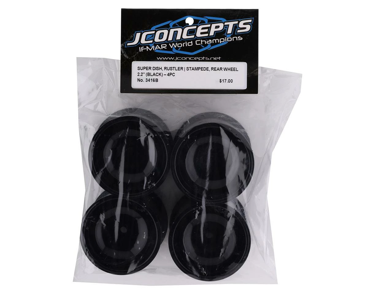 JCONCEPTS 12mm Hex 2.2" Super Dish Rear Wheel (Black) (4) (Rustler/Stampede) - Image 3