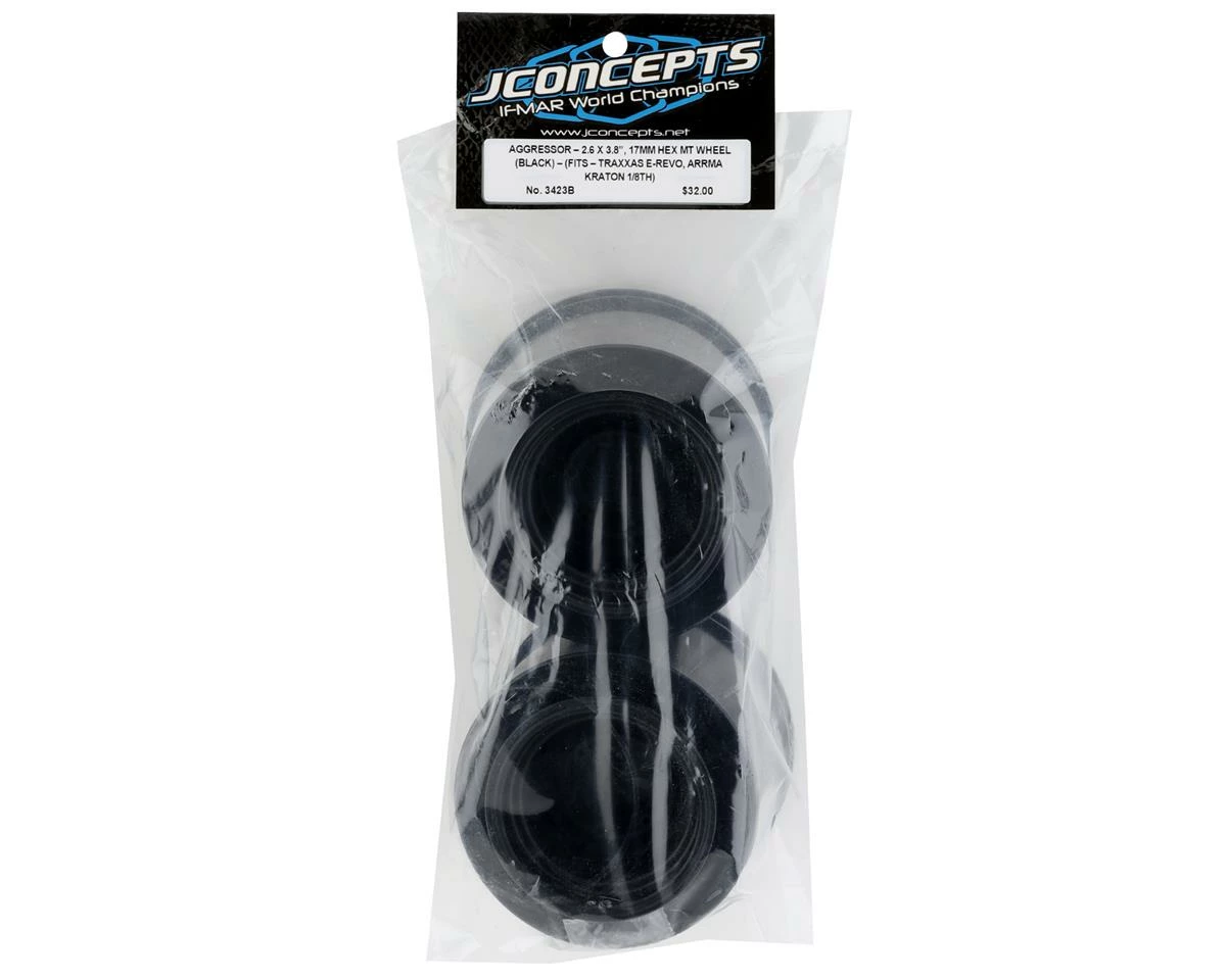 JCONCEPTS Aggressor 2.6x3.8" Monster Truck Wheel (Black) (2) W/17mm Hex - Image 4