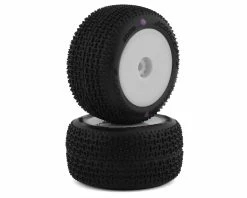 JCONCEPTS Mini-B/Mini-T 2.0 Twin Pin Pre-Mounted Rear Tires (White) (2) (Pink)