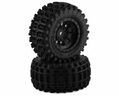 JCONCEPTS Magma Pre-Mounted Monster Truck Tires W/Hazard Wheel (Black) (2) (Platinum)