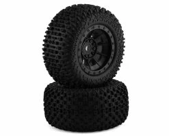 JCONCEPTS Choppers Pre-Mounted Monster Truck Tires W/Hazard Wheel (Black) (2) (Platinum)