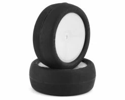 JCONCEPTS Smoothie 2 2.2" Pre-Mounted 2WD Front Buggy Tires (White) (2) (Silver) W/12mm Hex