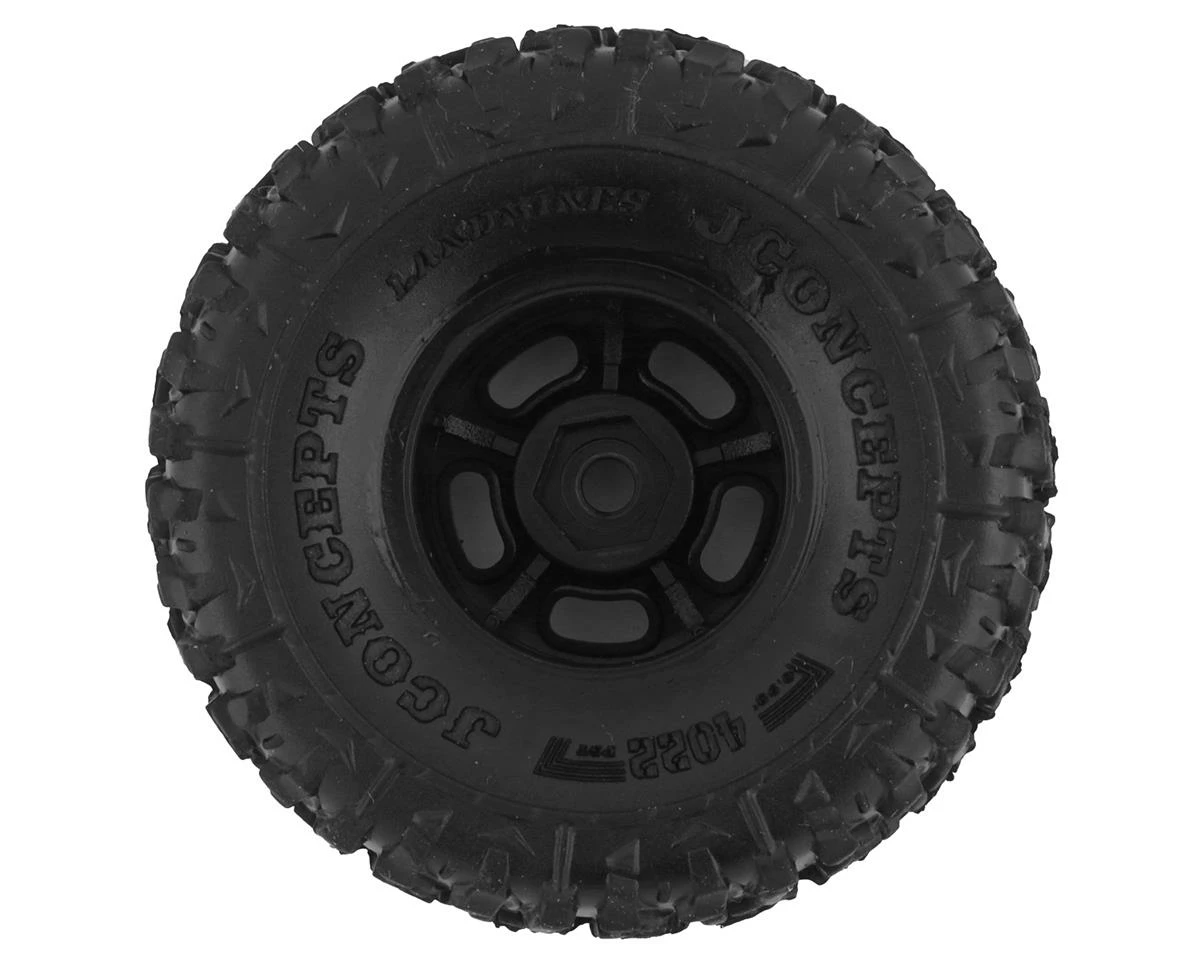 JCONCEPTS Landmines 1.0" Pre-Mounted Tires W/Glide 5 Wheels (Black) (4) (Gold) W/7mm Hex - Image 2