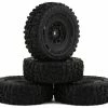 JCONCEPTS Landmines 1.0" Pre-Mounted Tires W/Hazard Wheel (Black) (4) (Gold) W/7mm Hex