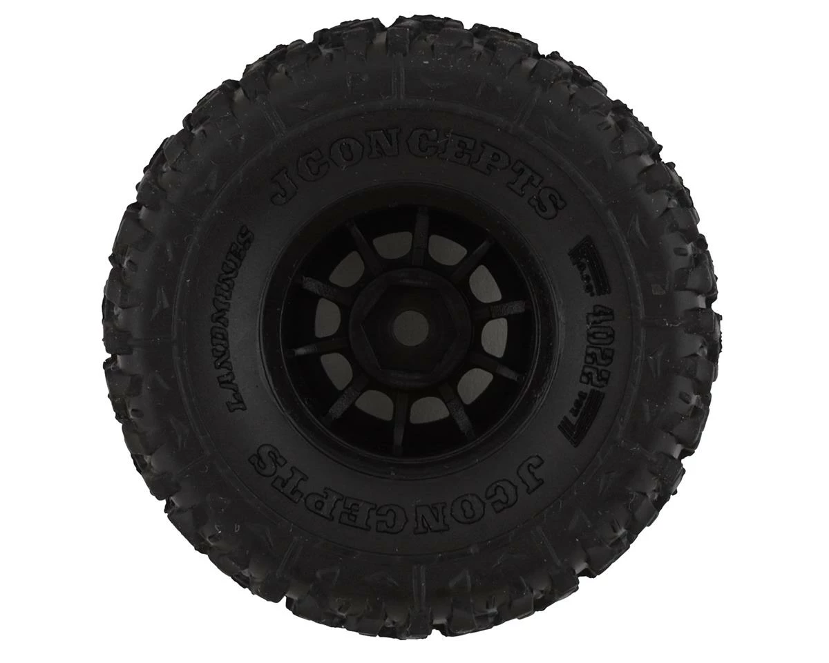 JCONCEPTS Landmines 1.0" Pre-Mounted Tires W/Hazard Wheel (Black) (4) (Gold) W/7mm Hex - Image 2