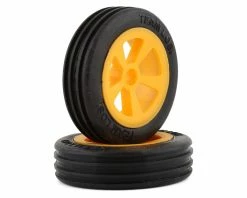 LOSI Mini JRX2 Pre-Mounted Front Rib Tire (Orange) (2)