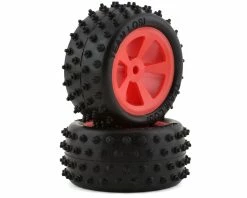 LOSI Mini JRX2 Pre-Mounted Rear 4 Row Tire (Red) (2)