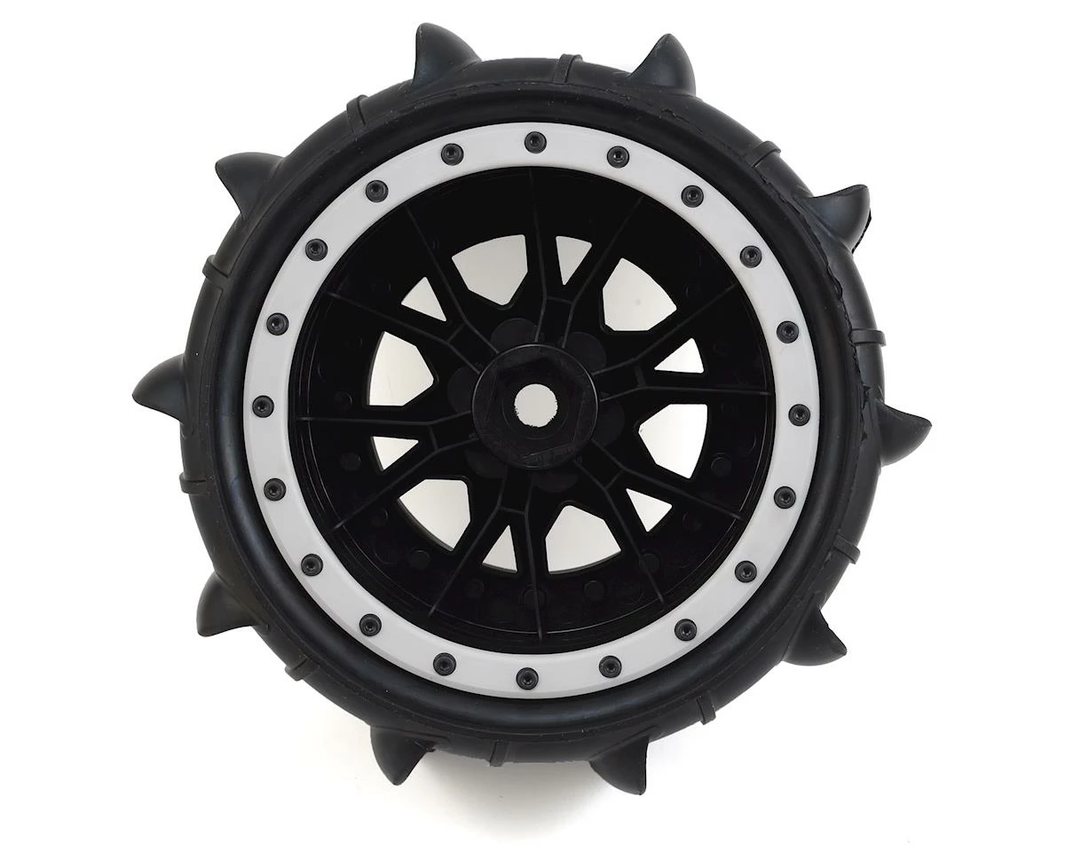PRO-LINE X-Maxx Sling Shot Pre-Mounted Sand Tires W/Impulse Pro-Loc Wheels (MX43) (Black) (2) - Image 2