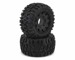 PRO-LINE Trencher Low Profile 2.8" Tires W/Raid Rear Wheels (2) (Black) (M2) W/12mm Removable Hex