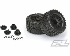 PRO-LINE Trencher HP Belted 2.8" Pre-Mounted Truck Tires (M2) (2) (Black) W/Raid Rear Wheels