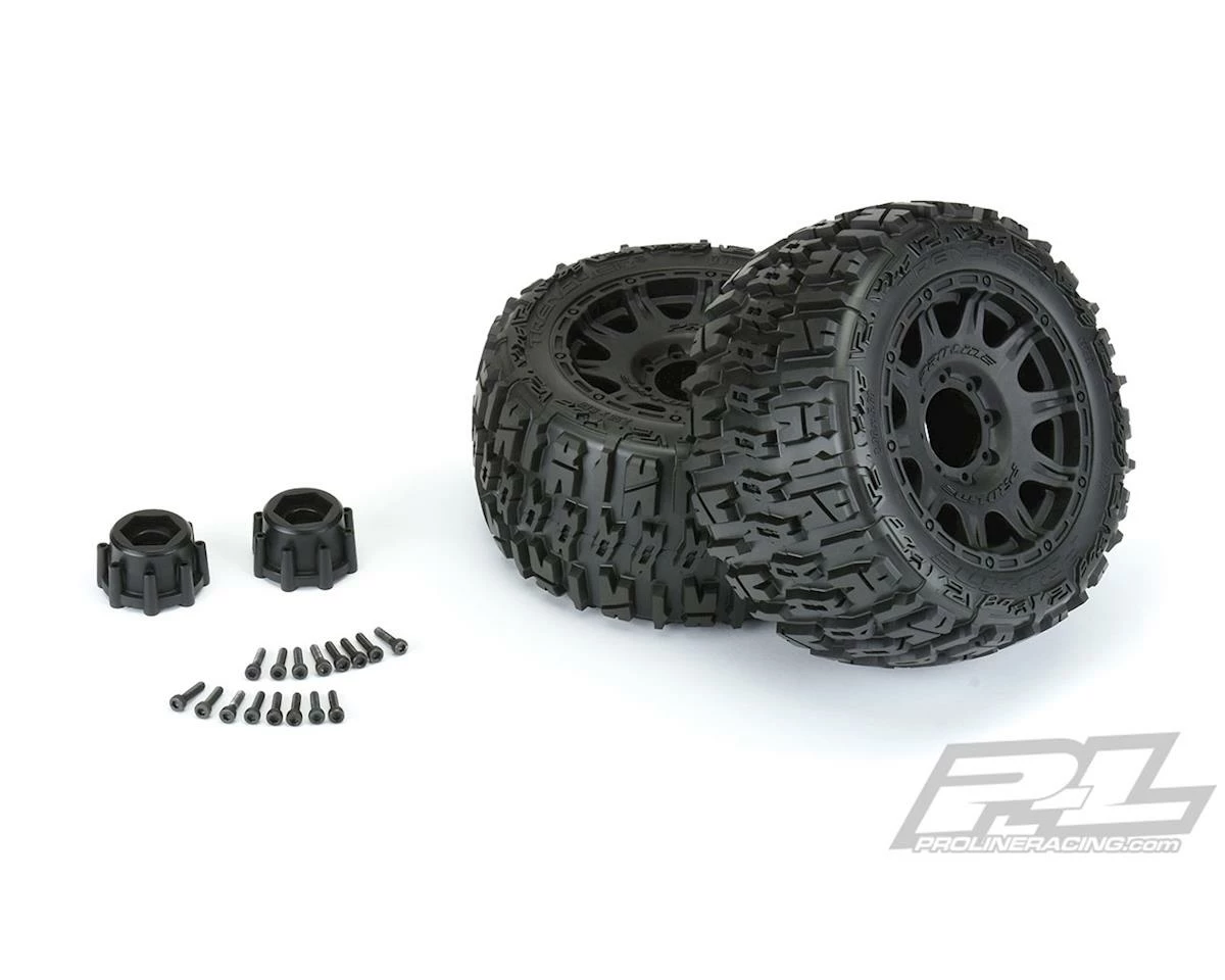 PRO-LINE Trencher LP 3.8" Pre-Mounted Truck Tires (2) (Black) (M2) W/Raid 8x32 Removable Hex Wheels - Image 3