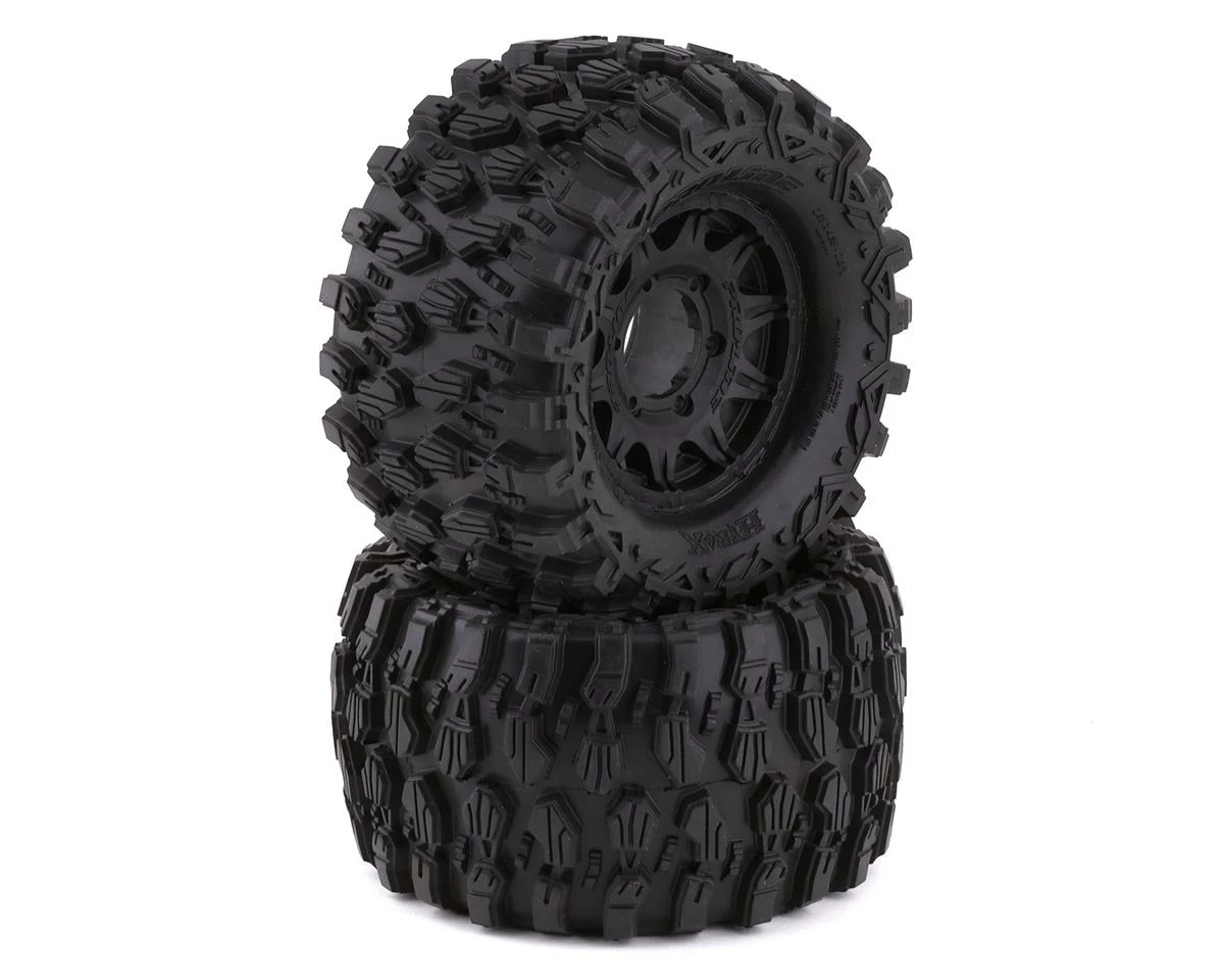 PRO-LINE Hyrax 2.8" Pre-Mounted Tires W/Raid Rear Wheels (2) (Black) (M2) W/Removable 12mm Hex