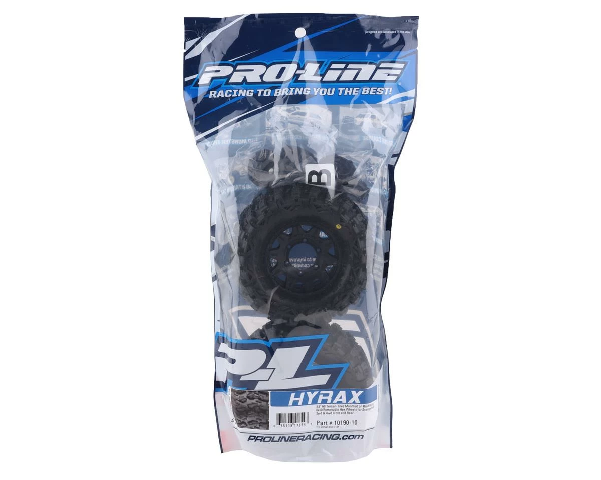 PRO-LINE Hyrax 2.8" Pre-Mounted Tires W/Raid Rear Wheels (2) (Black) (M2) W/Removable 12mm Hex - Image 4