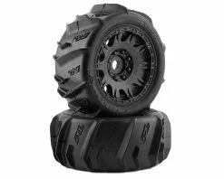 PRO-LINE Dumont 5.7" Sand/Snow Pre-Mounted Tires W/Raid Wheels (Black) (2) (Medium) W/24mm Hex