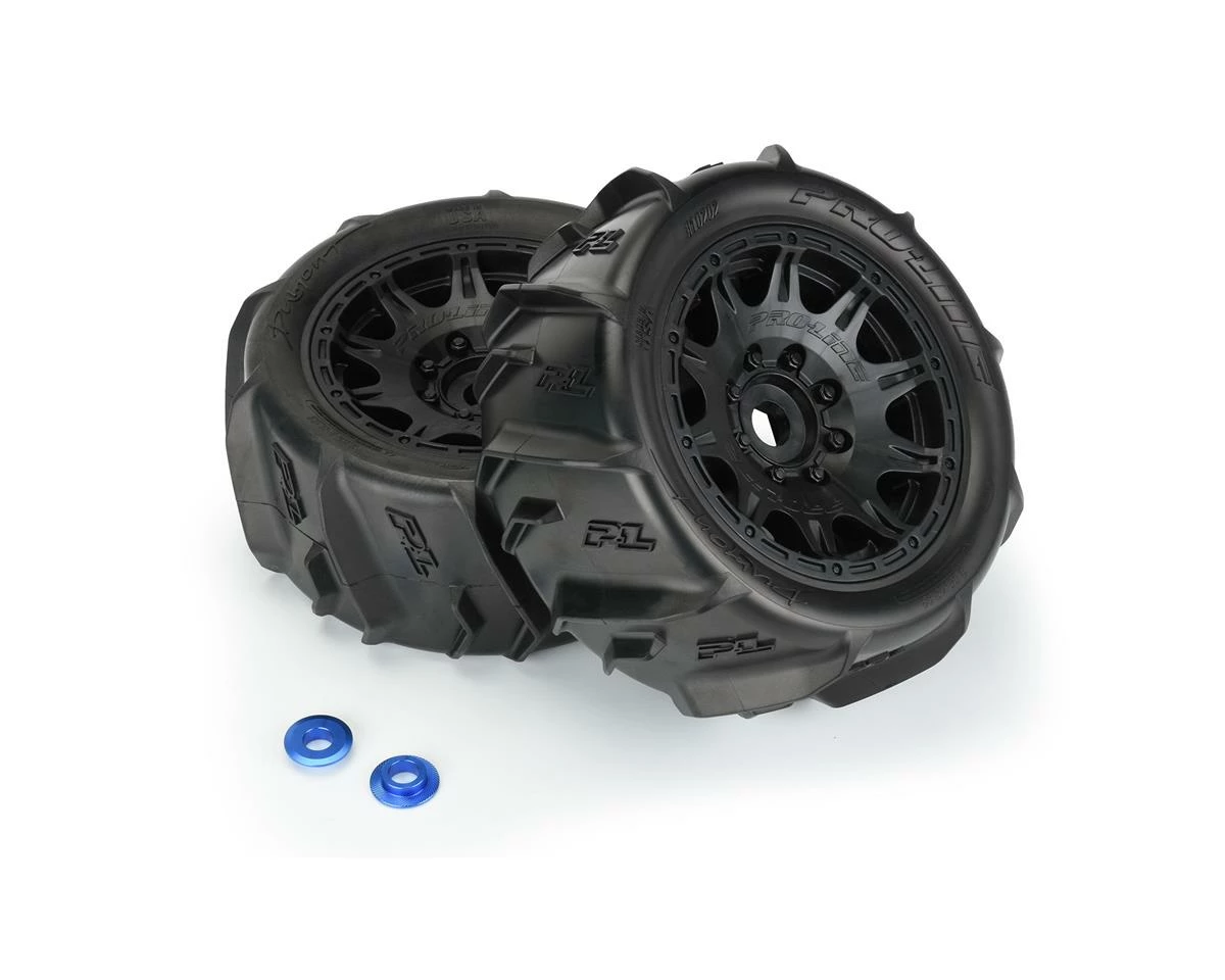 PRO-LINE Dumont 5.7" Sand/Snow Pre-Mounted Tires W/Raid Wheels (Black) (2) (Medium) W/24mm Hex - Image 5