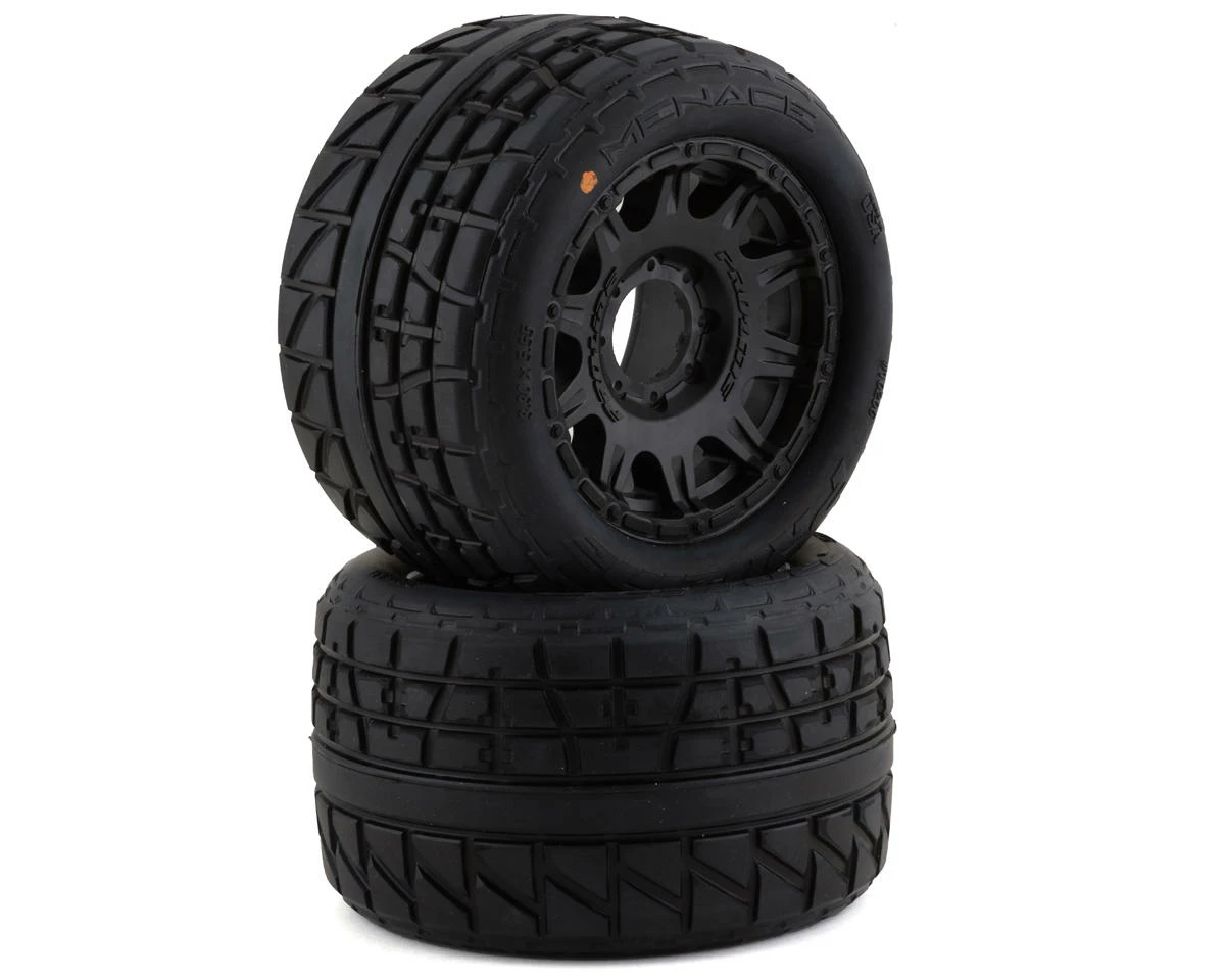 PRO-LINE 1/8 Menace HP Belted 3.8" Pre-Mounted Truck Tires (2) (Black) (S3) W/Raid Wheels