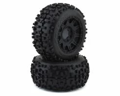 PRO-LINE Badlands 3.8" Pre-Mounted Truck Tires (2) (Black) W/Raid Wheels (M2)