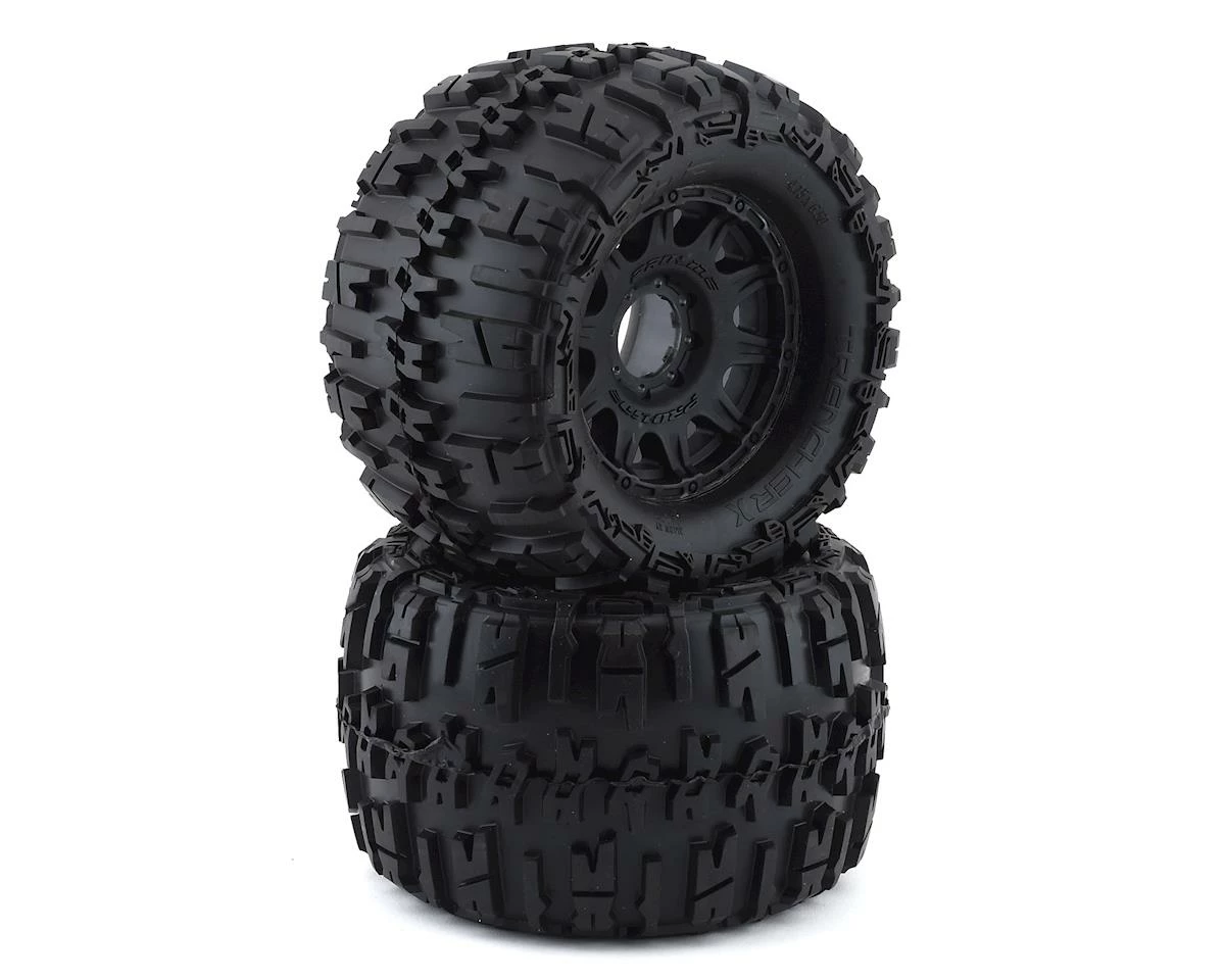 PRO-LINE Trencher X MX38 3.8" Tire W/Raid 8x32 Wheels (Black) (2) (M2) W/Removable Hex