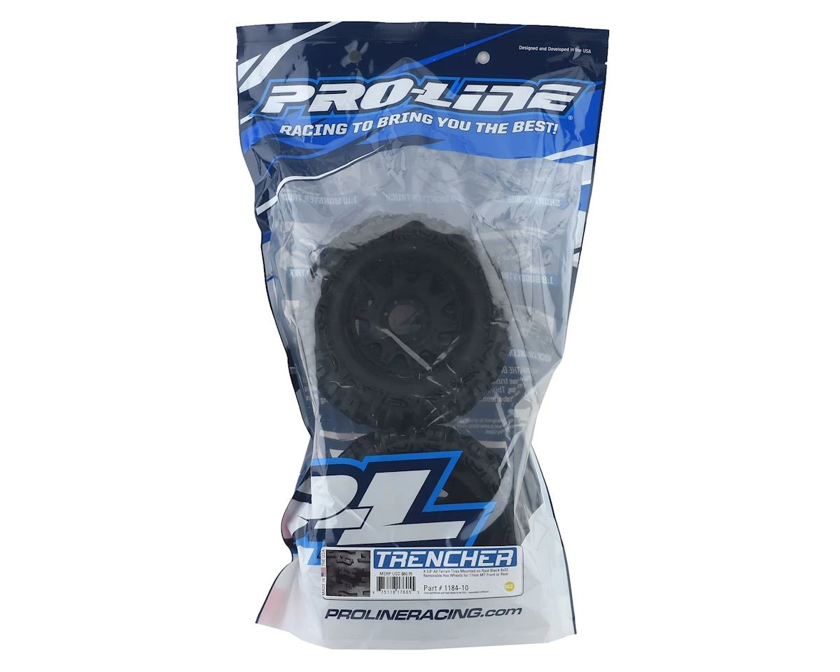 PRO-LINE Trencher X MX38 3.8" Tire W/Raid 8x32 Wheels (Black) (2) (M2) W/Removable Hex - Image 4