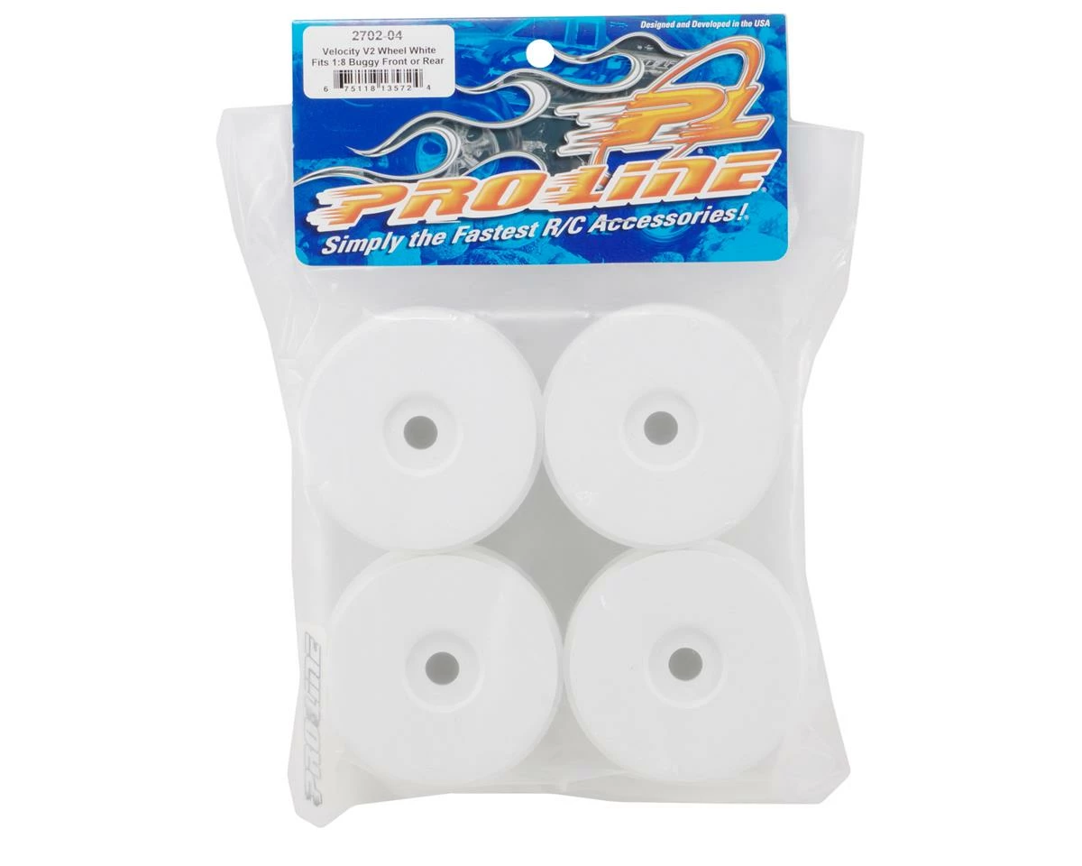 PRO-LINE Velocity V2 1/8 Buggy Rims (4) (White) - Image 2