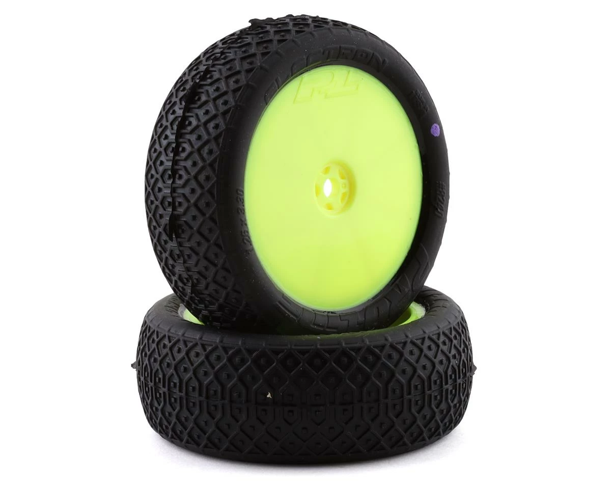 PRO-LINE Electron 2.2" 4WD Front Pre-Mounted Tires (2) (Yellow) (MC) W/12mm Hex