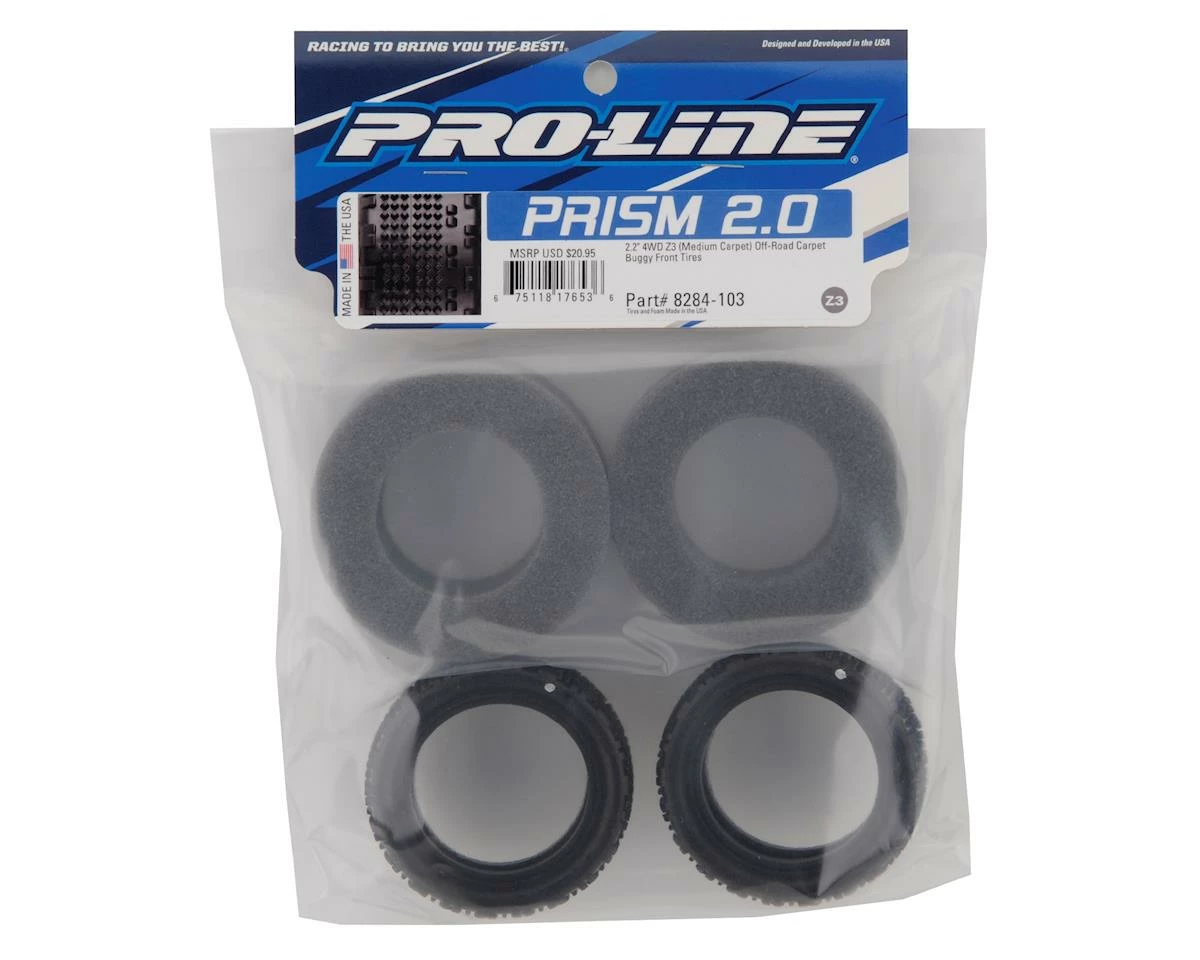 PRO-LINE Prism 2.0 Carpet 2.2" 1/10 4WD Buggy Front Tires (2) (Z3) - Image 2