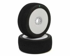 PRO-LINE Slide Lock Pre-Mounted 1/8 Buggy Tires (White) (2) (M3) W/Velocity V2 Wheel