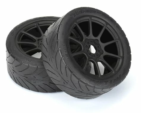 PRO-LINE Avenger HP Belted Pre-Mounted 1/8 Buggy Tires (2) (Black) (S3) W/Mach 10 Wheel